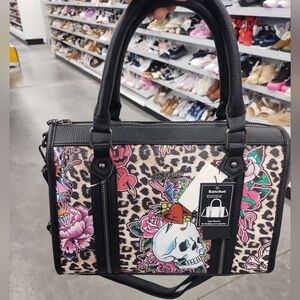 Ed Hardy Cheetah Print Satchel Bag